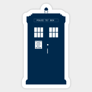 Simple Blue Police Box Silhouette Sticker